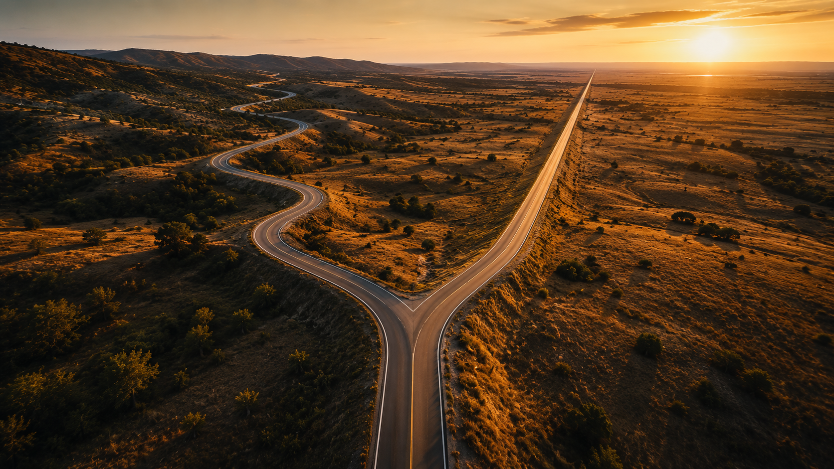 Fork in road image